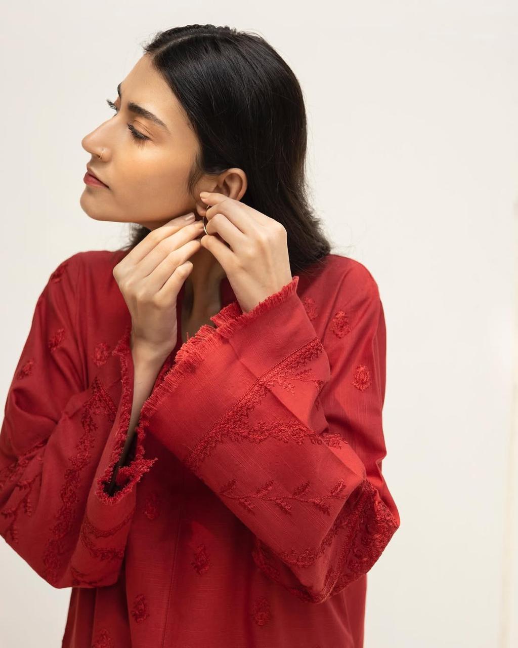 Ruby Grace  Stitched Twin Set with Embroidery