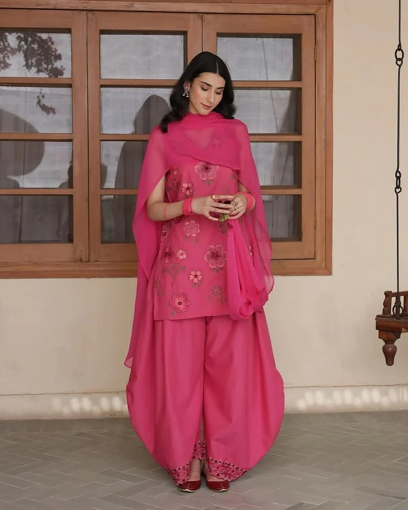 Stylish 3-Pc Embroidered Stitched Set | CANDY FLORA