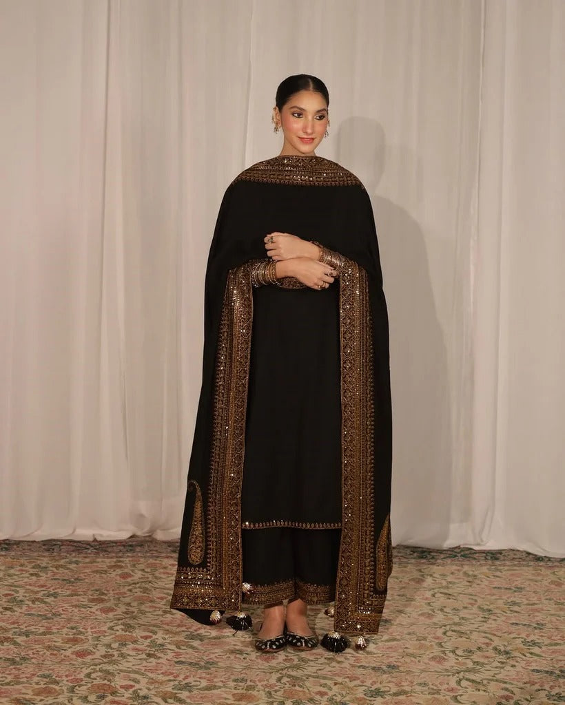 Stitched Embroidered 3-Pc Set | Velora Elegance