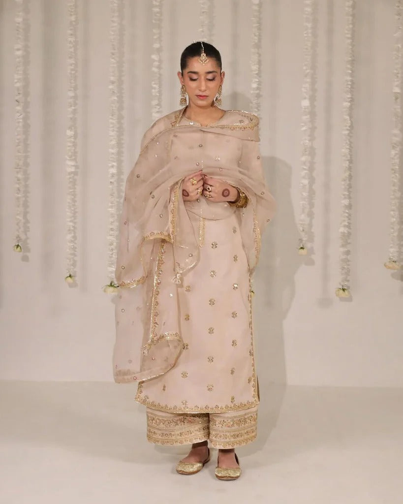 Stitched Embroidered 3-Pc Ensemble |Rosewood