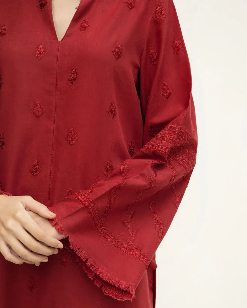 Elegant 2-Pc Embroidered Lawn Set | Velvet Night