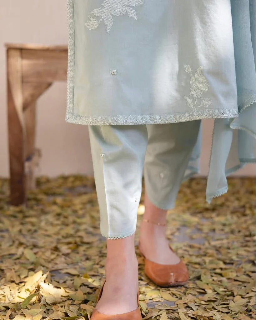 Stitched Embroidered 3-Pc Ensemble | Moon Blossom