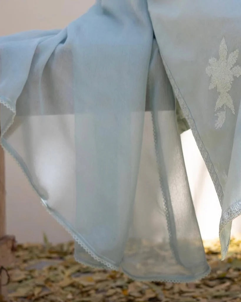 Stitched Embroidered 3-Pc Ensemble | Moon Blossom