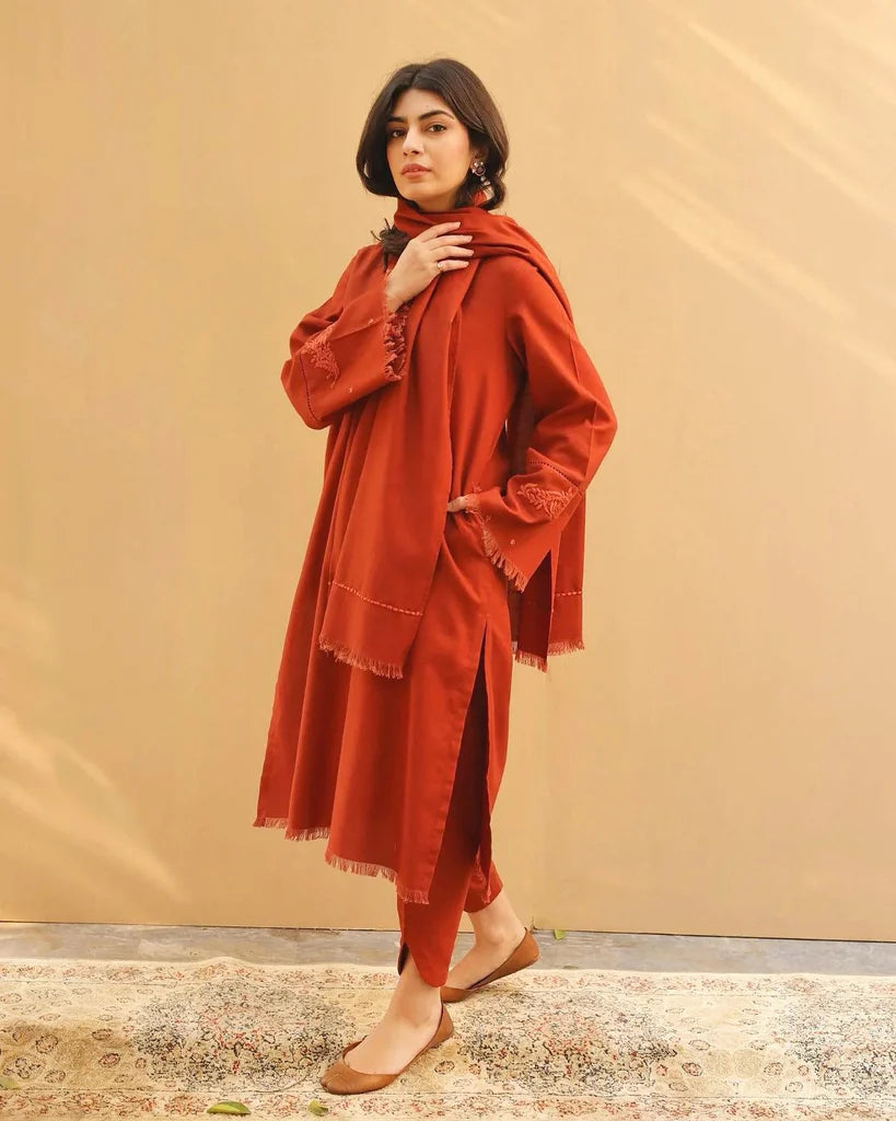 Cinnamon Silk  3-pc Festive Wear